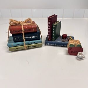 Miniature Dollhouse Miniature Books Teacher Desk Accessories